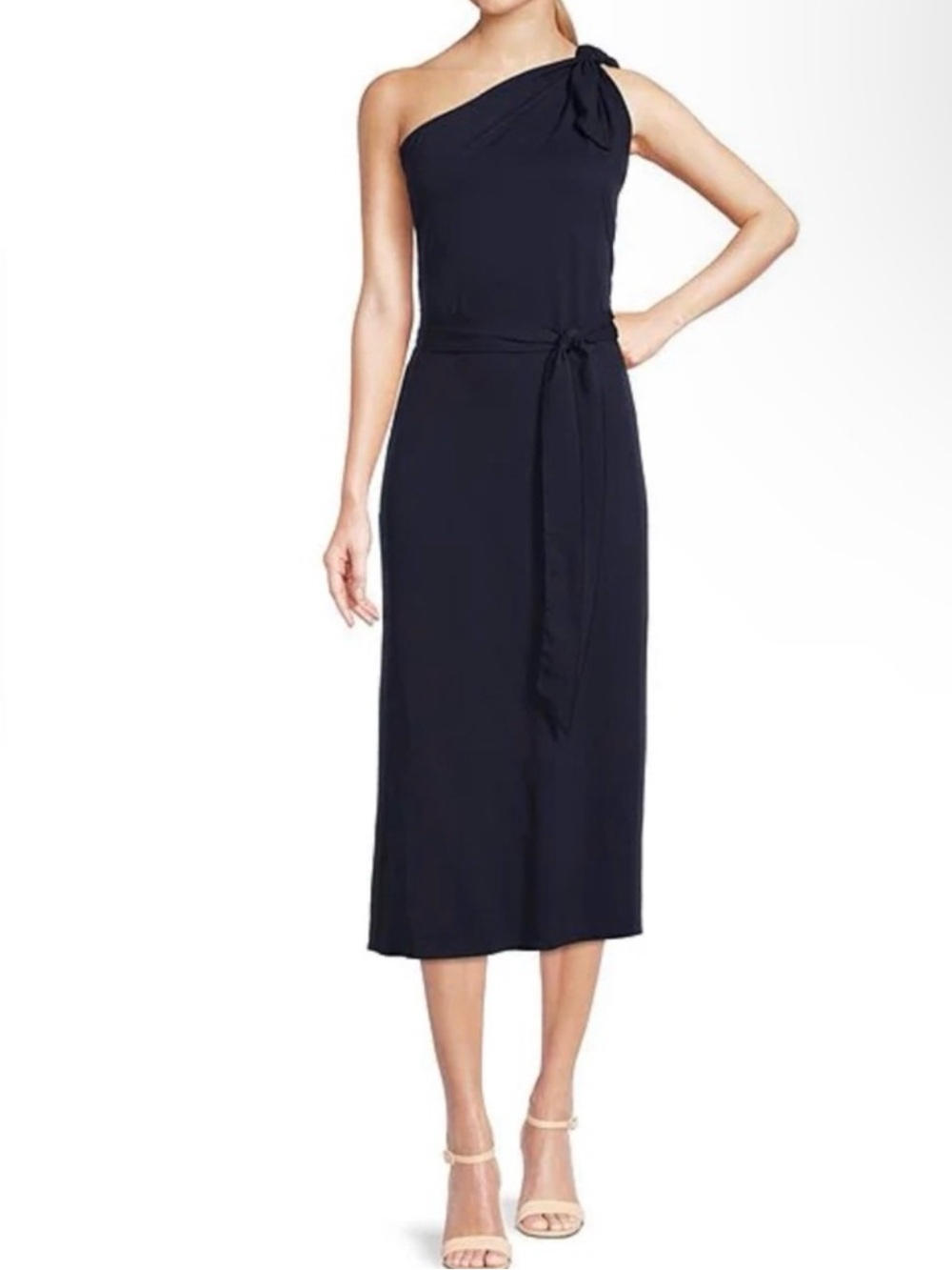 Weylyn One Shoulder Tie Waist Midi Dress